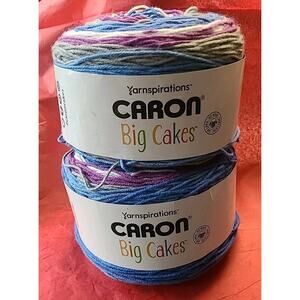 NEW lot of 2x Caron Big Cakes Blueberry Pudding yarn 2021 discontinued 603 yd ea